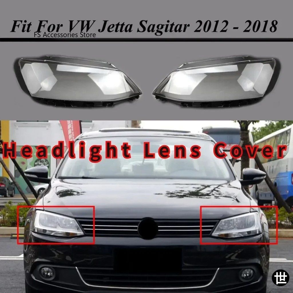 ジェッタ サギタール MK6 2012-2018 用 フロントヘッドライトランプ クリアランプシェード ヘッドライトカバー シェルレンズ ヘッドライト