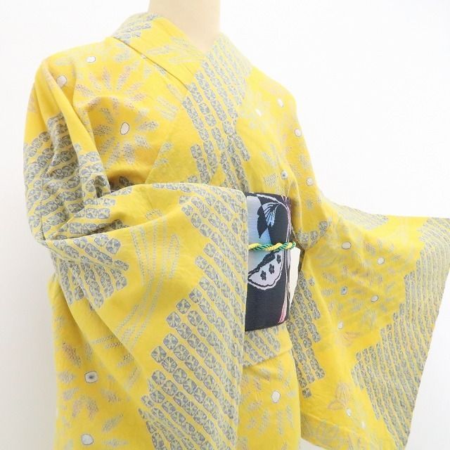 新品・浴衣】有松鳴海絞り 綿 洗える夏着物 仕付け糸付 高級浴衣