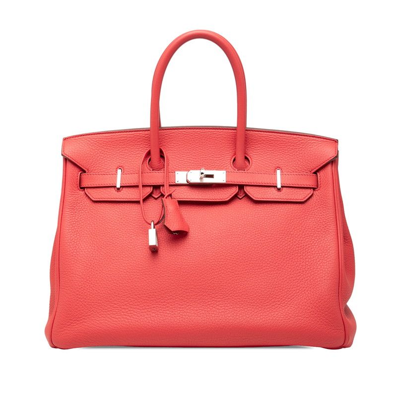 エルメス バーキン35 ハンドバッグ □O刻印 2011 内縫い ルージュトマト シルバー金具 トリヨンクレマンス レディース HERMES【1-0272787】