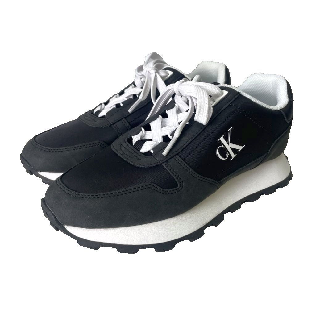 カルバンクライン CALVIN KLEIN Taresa レースアップスニーカー シューズ ローカット ロゴ 7 1/2M ブラック
