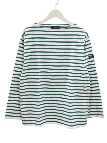 セントジェームス SAINT JAMES OUESSANT ウェッソン 40 グリーン 長袖 ボーダー カットソー トップス