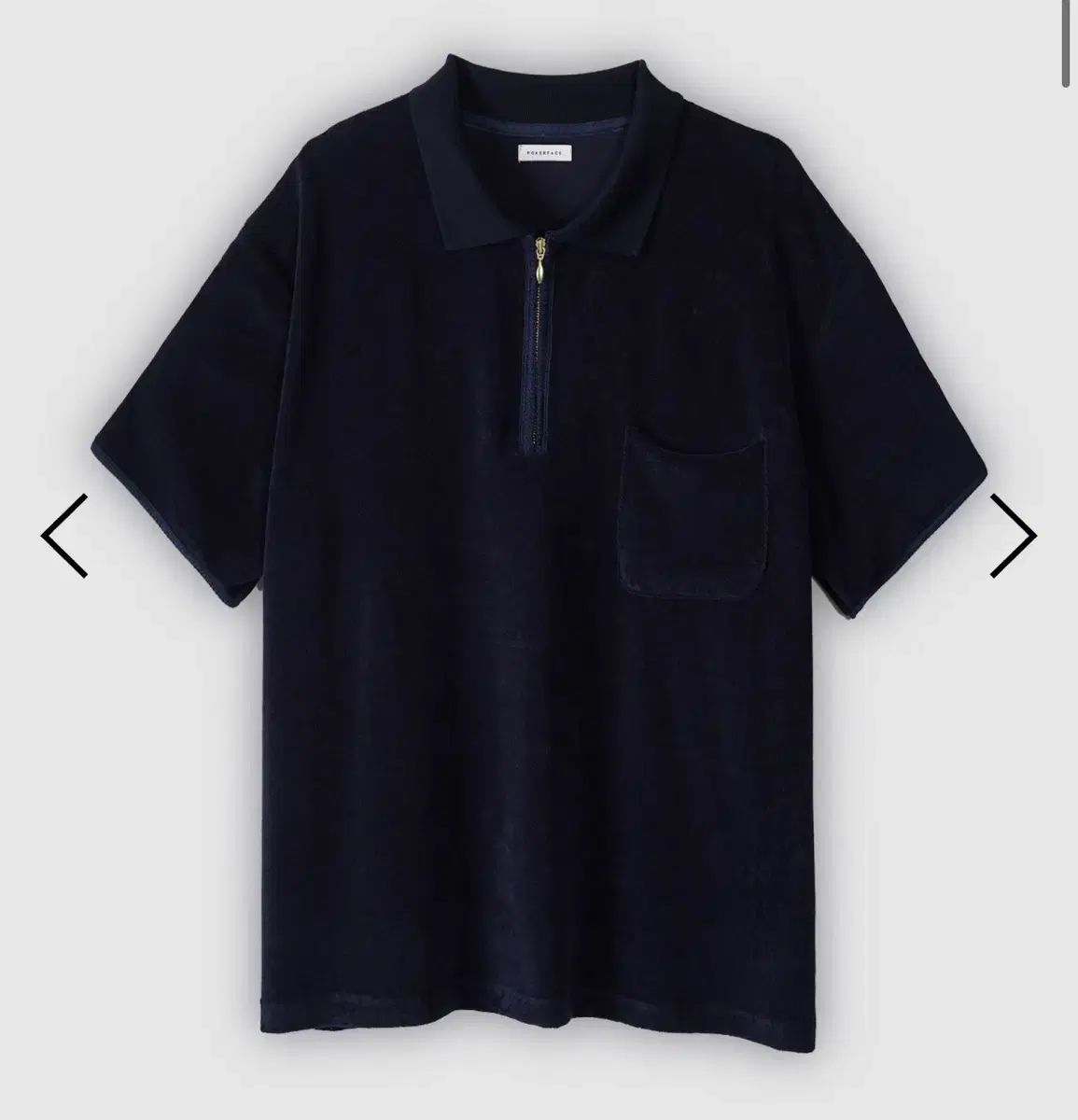 3 ポーカーフェイス ジッパー ポロ Tシャツ ネイビー