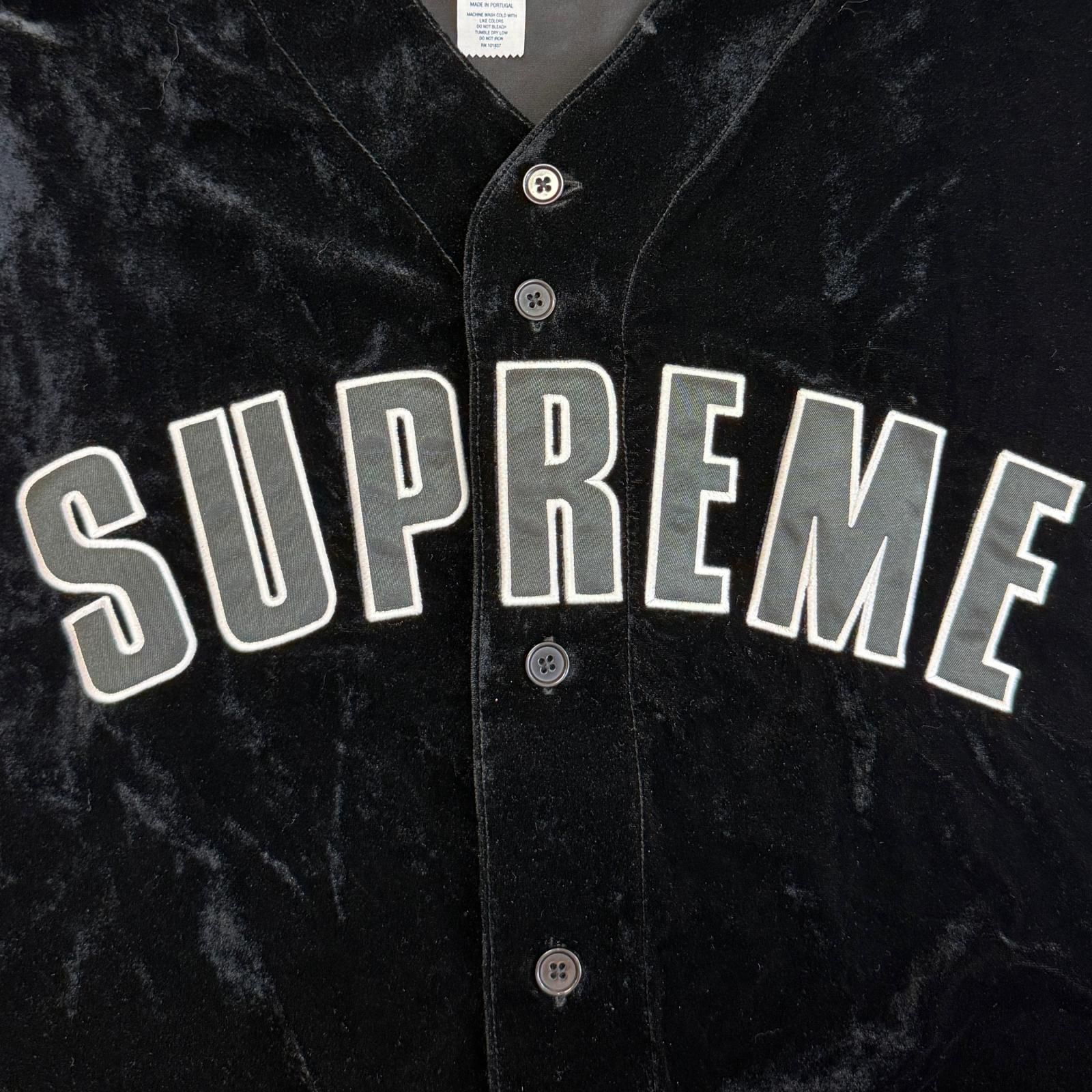 25SS SUPREME ベルベット ベースボール ジャージ シャツ M 国内正規 参考上代35200円 Supreme 25SS Velvet Baseball Jersey