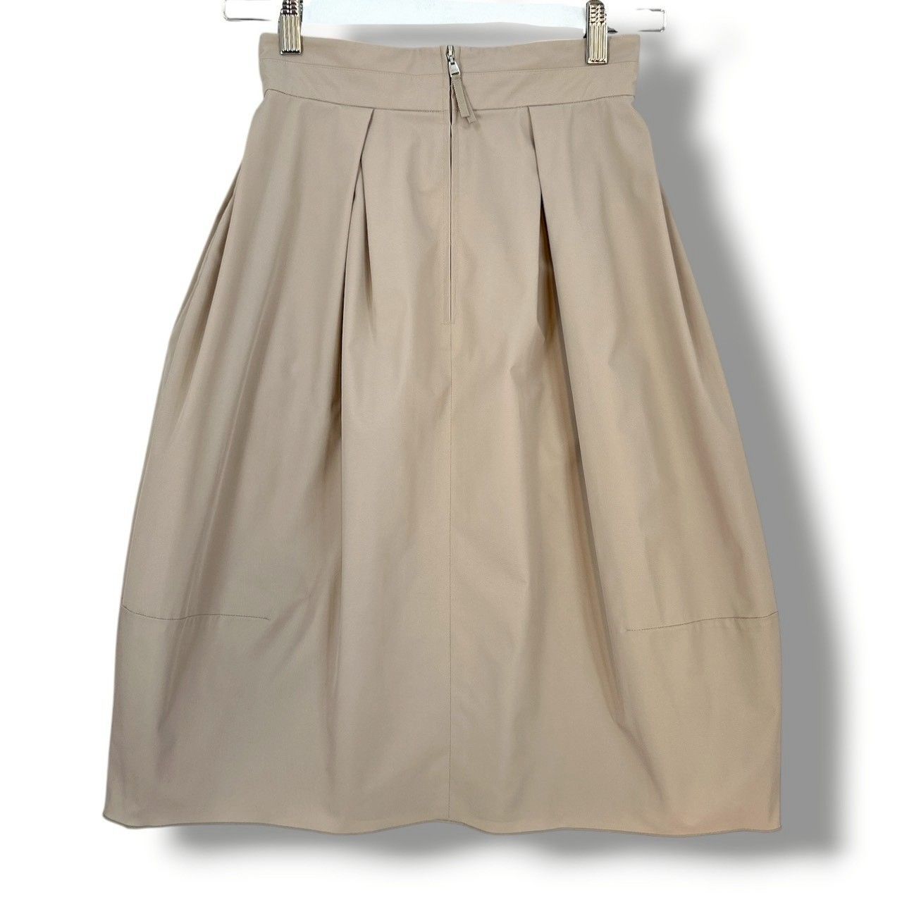 FOXEY NEW YORK フォクシー 38 Mサイズ ベージュ 半袖 フレア FOXEY NEW YORK フォクシーニューヨーク フレアスカート タック ひざ丈