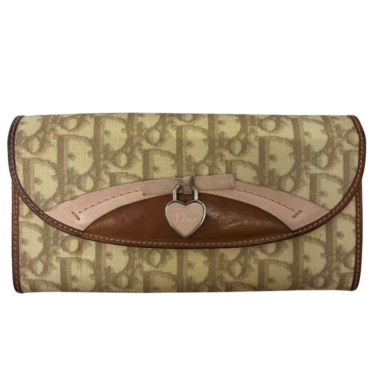 Christian Dior クリスチャンディオール ロマンティック トロッター ベージュ PVC、レザー 長財布 レディース 【中古】 32606K134
