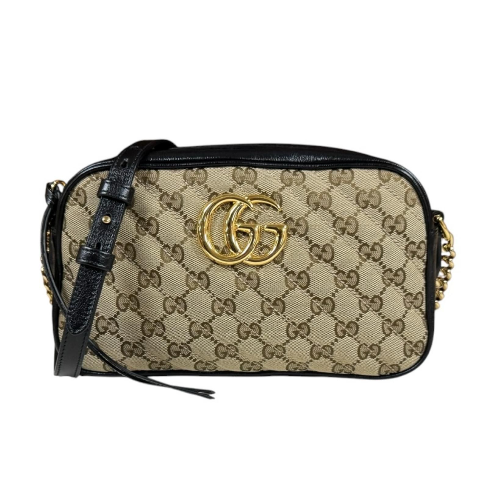 グッチ GGマーモント ショルダーバッグ GGキャンバス 447632 ベージュ レディース GUCCI 中古 グッチ