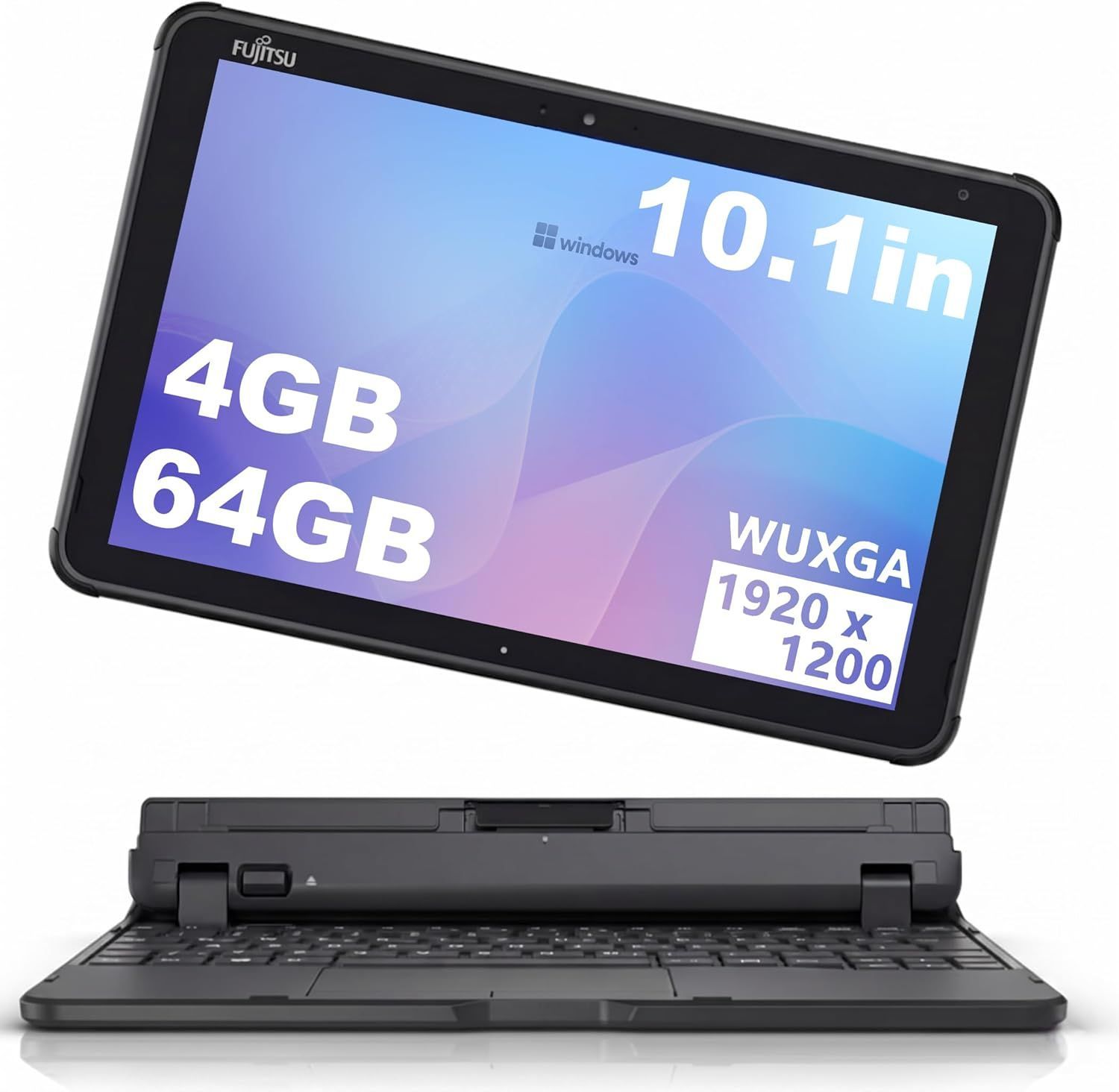 富士通 ARROWS Tab Q5010/CE 10.1インチ タブレット Windows 11 Pro Celeron N4000 メモリ4GB eMMC64GB Wi-Fi Bluetooth 防水 防塵 キーボード付き スタイラスペン付属 中古品