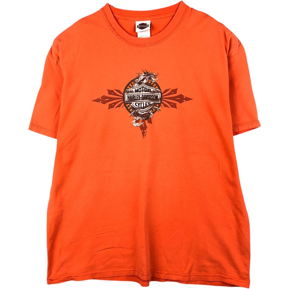 古着 00年代 ヘインズ Hanes BEEFY-T Harley-Davidson ハーレーダビッドソン 鷲柄 イーグル柄 龍柄 ドラゴン柄/eaa621606
