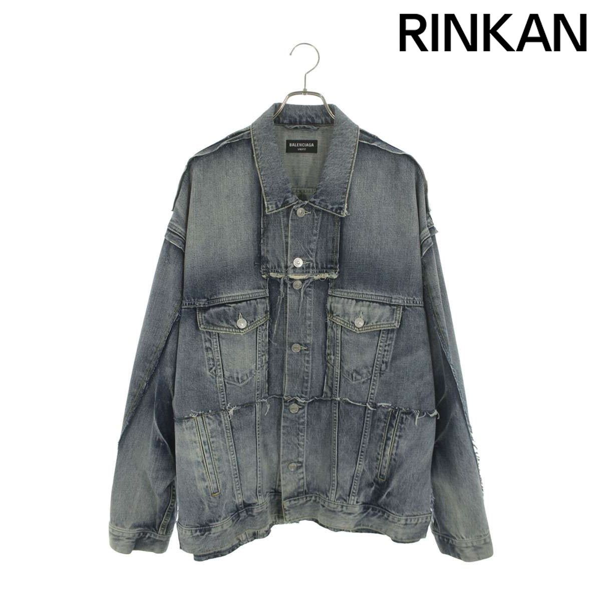 バレンシアガ 22AW 697779 TMW26 カット再構築デザインオーバサイズデニムジャケット メンズ 2