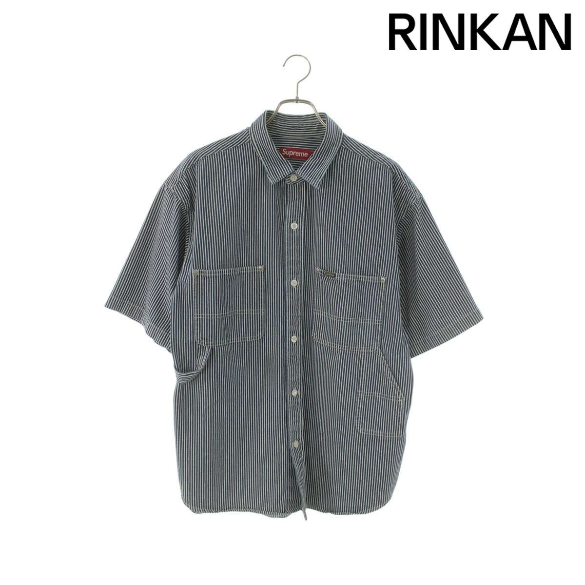シュプリーム 25SS Loose Fit S/S Denim Painter Shirt ルーズフィットストライプデニムペインター半袖シャツ メンズ M