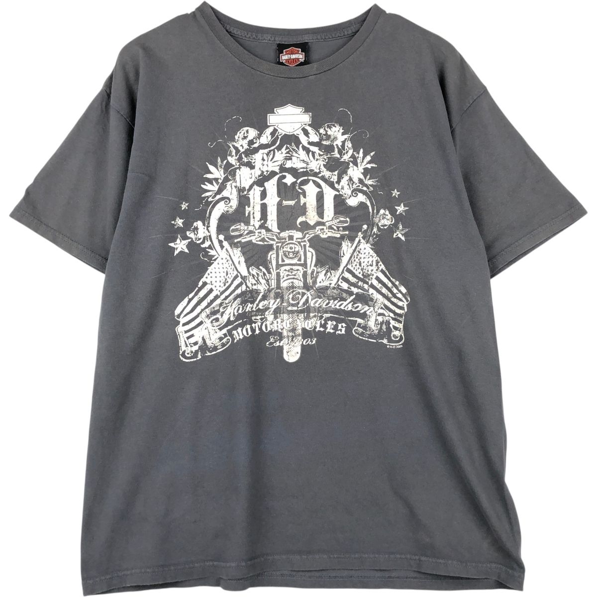 古着 00年代 ハーレーダビッドソン Harley-Davidson 鷲柄 イーグル柄 モーターサイクル バイクTシャツ メンズL相当/eaa621013
