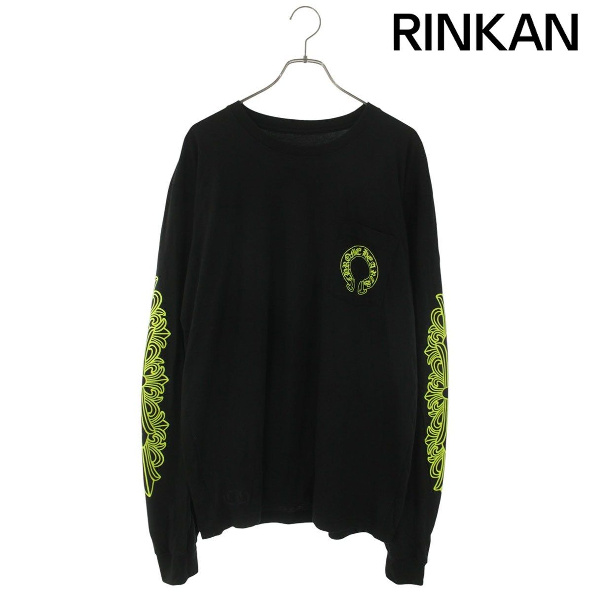 クロムハーツ CH L/S /1 バックホースシューアームフローラルプリント長袖カットソー メンズ XL