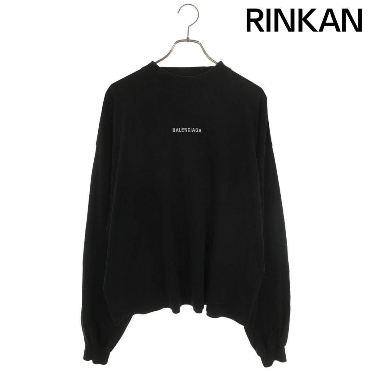 バレンシアガ 818432 TPVK1 ロゴ刺繍クロップド長袖カットソー メンズ 3
