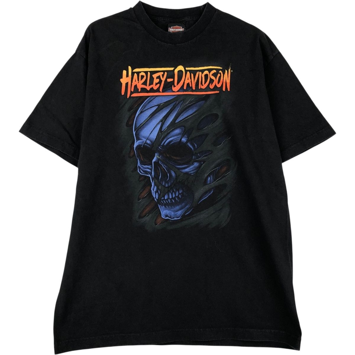 古着 ハーレーダビッドソン Harley-Davidson ドクロ柄 スカル柄 鷲柄 イーグル柄 モーターサイクル バイクTシャツ メンズL相当/eaa621005