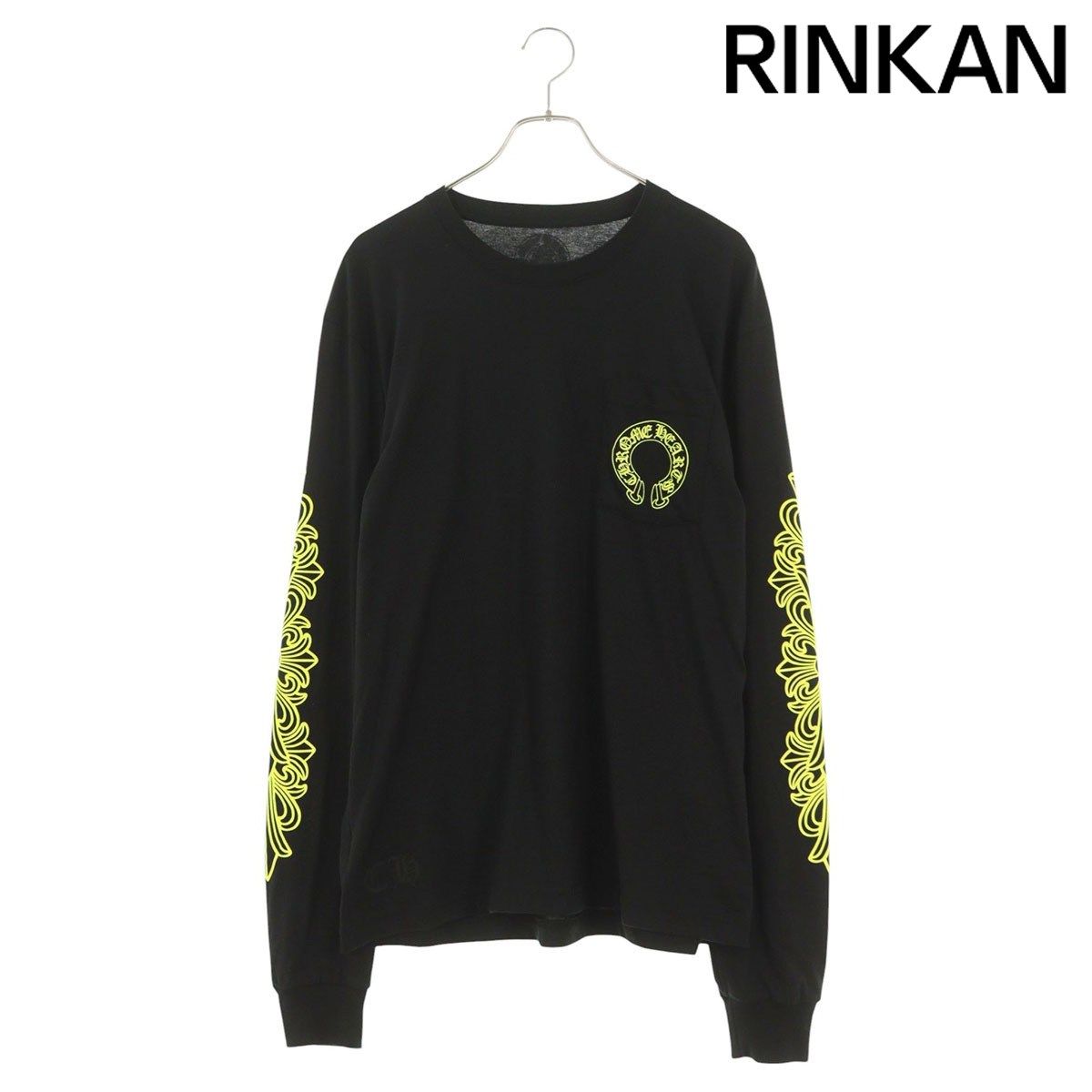クロムハーツ CH L/S 1 袖フローラルバックホースシュープリント長袖カットソー メンズ L