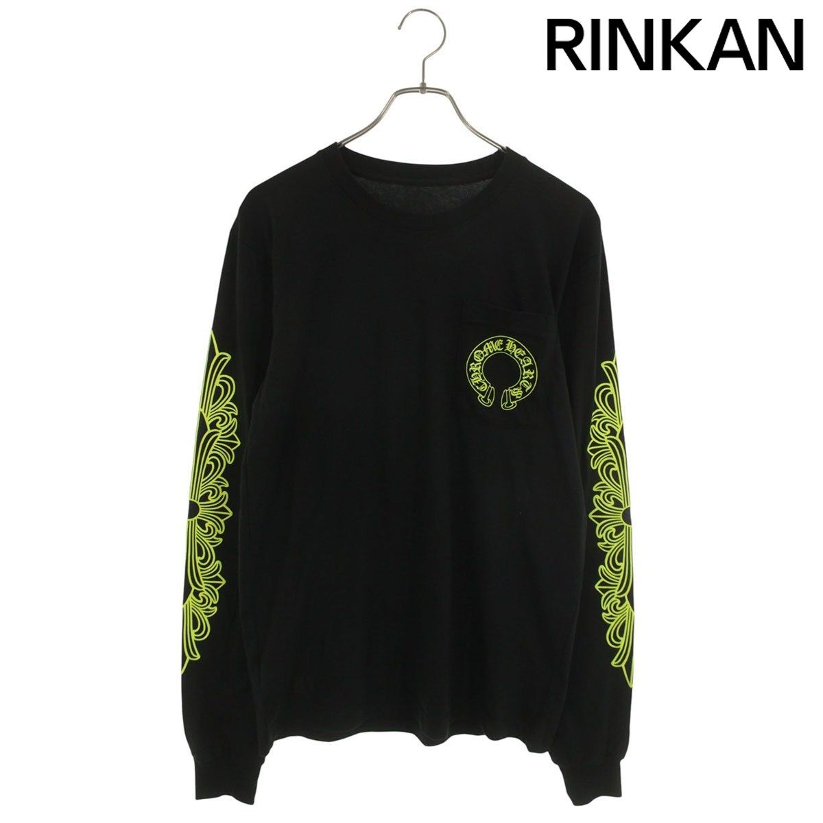 クロムハーツ CH L/S /1 バックホースシューアームフローラルプリント長袖カットソー メンズ M