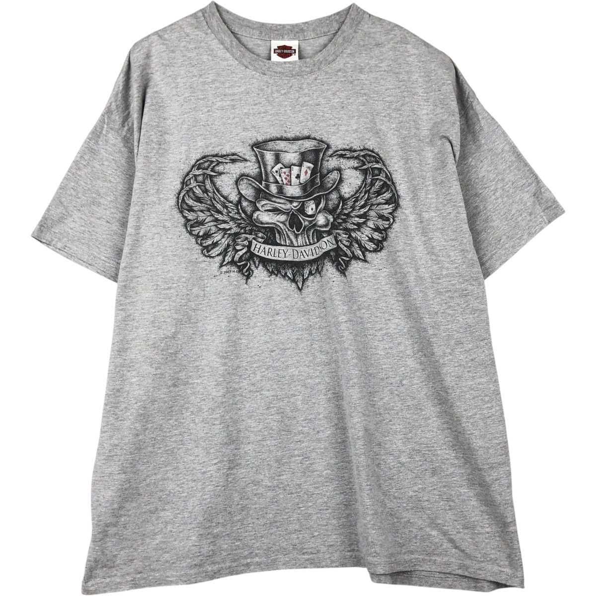 古着 ハーレーダビッドソン Harley-Davidson ドクロ柄 スカル柄 モーターサイクル バイクTシャツ メンズXXL相当/eaa621010