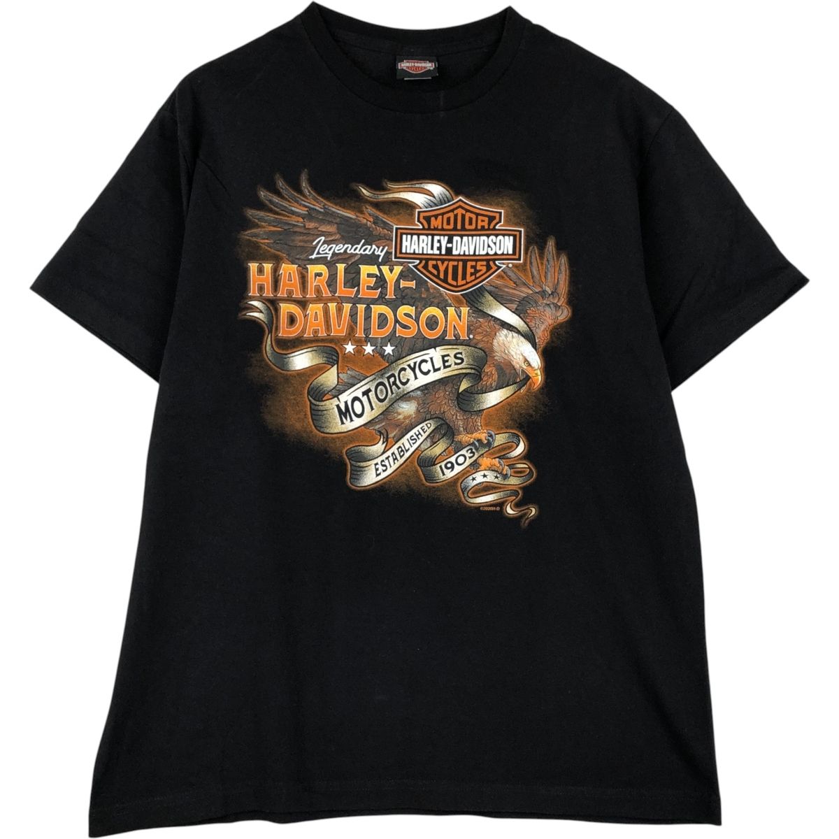 古着 ハーレーダビッドソン Harley-Davidson 鷲柄 イーグル柄 モーターサイクル バイクTシャツ USA製 メンズL相当/eaa621028