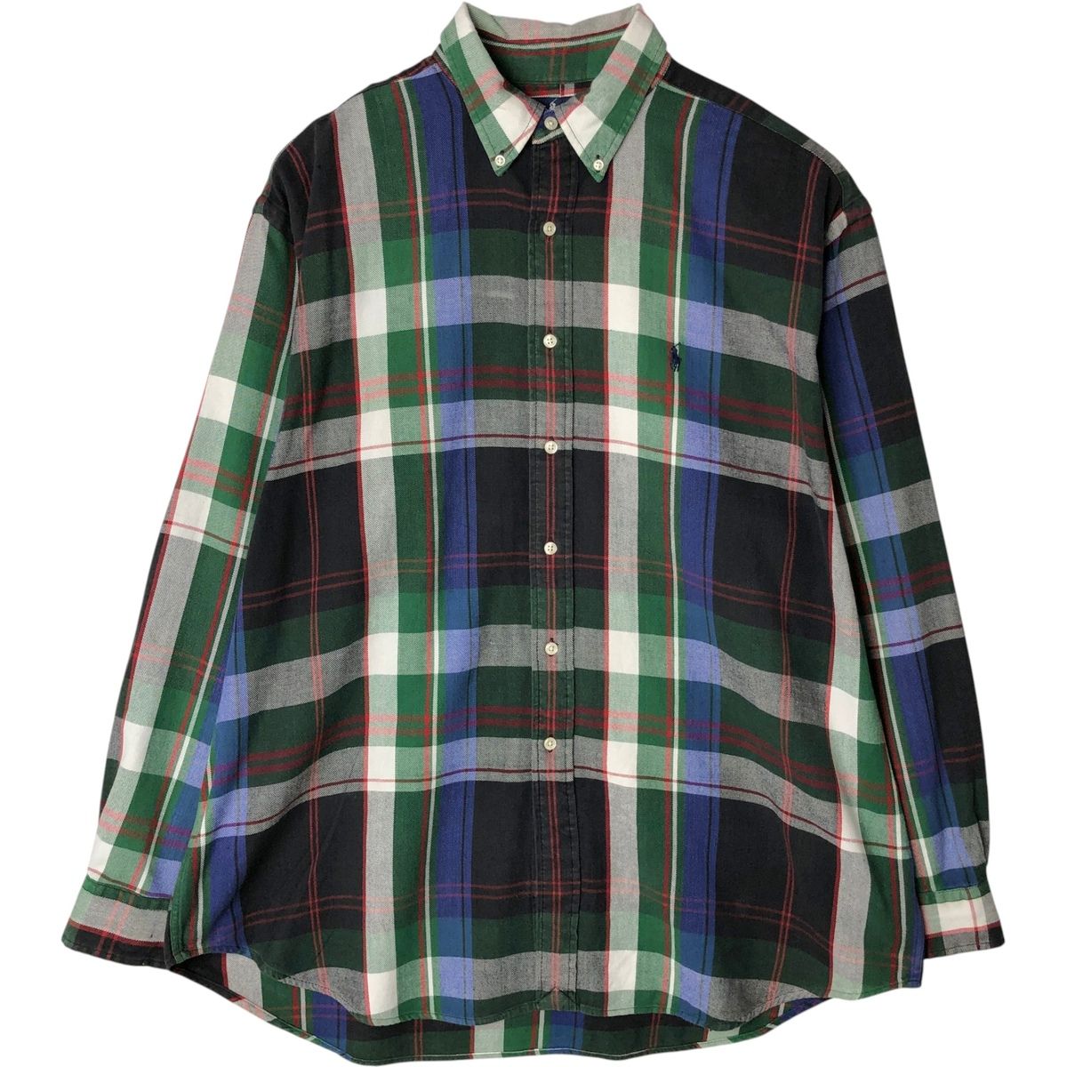 古着 ラルフローレン Ralph Lauren POLO by Ralph Lauren The big shirt 長袖 ボタンダウン フランネルチェックシャツ/eaa647219