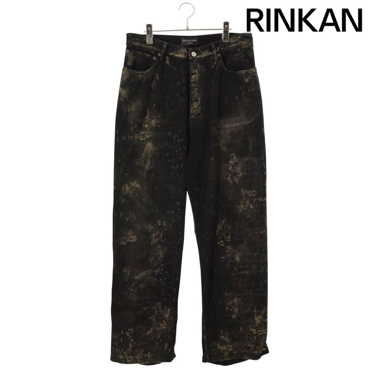 バレンシアガ 23SS 745248 TBP47 デストロイ加工バギーデニムパンツ メンズ S