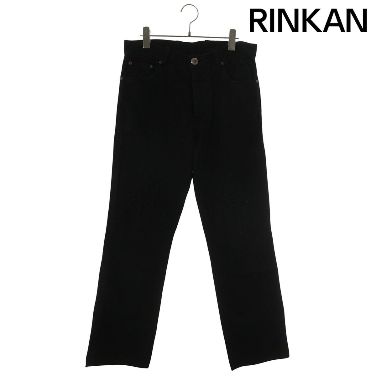 クロムハーツ DNM PANTS BLK 旧式 フレアニーステッチデニムパンツ メンズ 33インチ