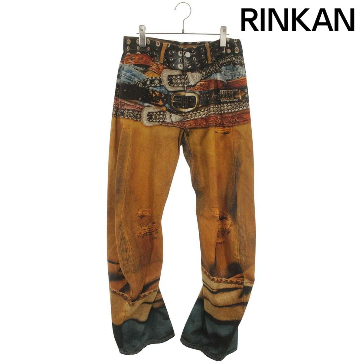 アクネストゥディオズ 25SS FN-MN-TROU001103 トロンプルイユ総柄ツイストデニムパンツ メンズ 46