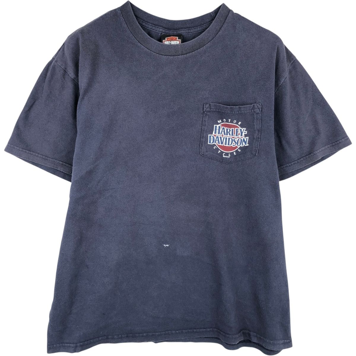 古着 ハーレーダビッドソン Harley-Davidson 鷲柄 イーグル柄 星条旗柄 モーターサイクル バイクTシャツ メンズM相当/eaa621535