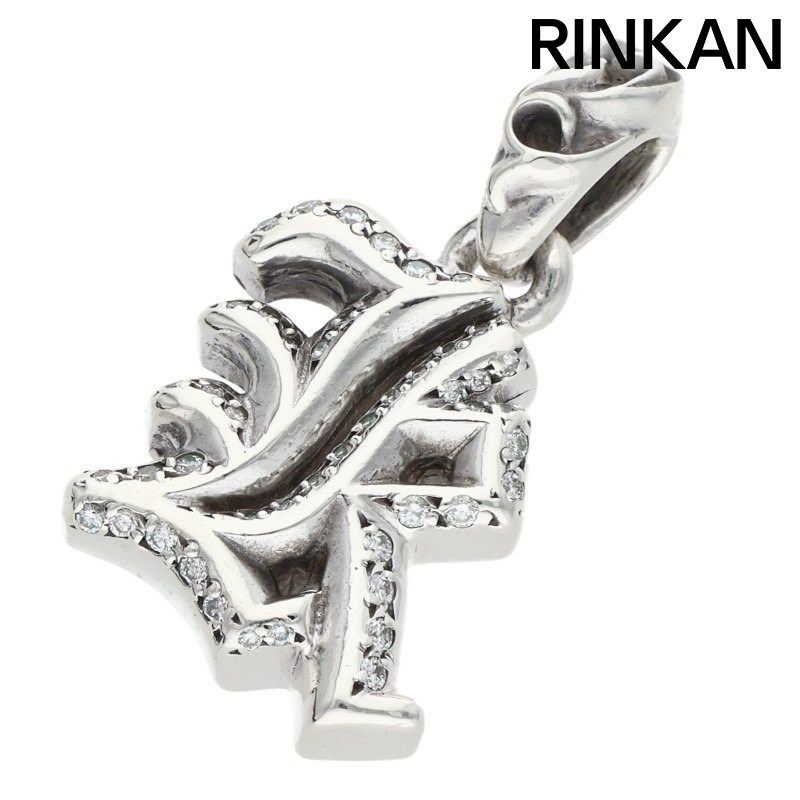 クロムハーツ ALPHABET CHARM P/D/アルファベットチャーム Kイニシャルチャーム/PAVEダイヤネックレストップ メンズ