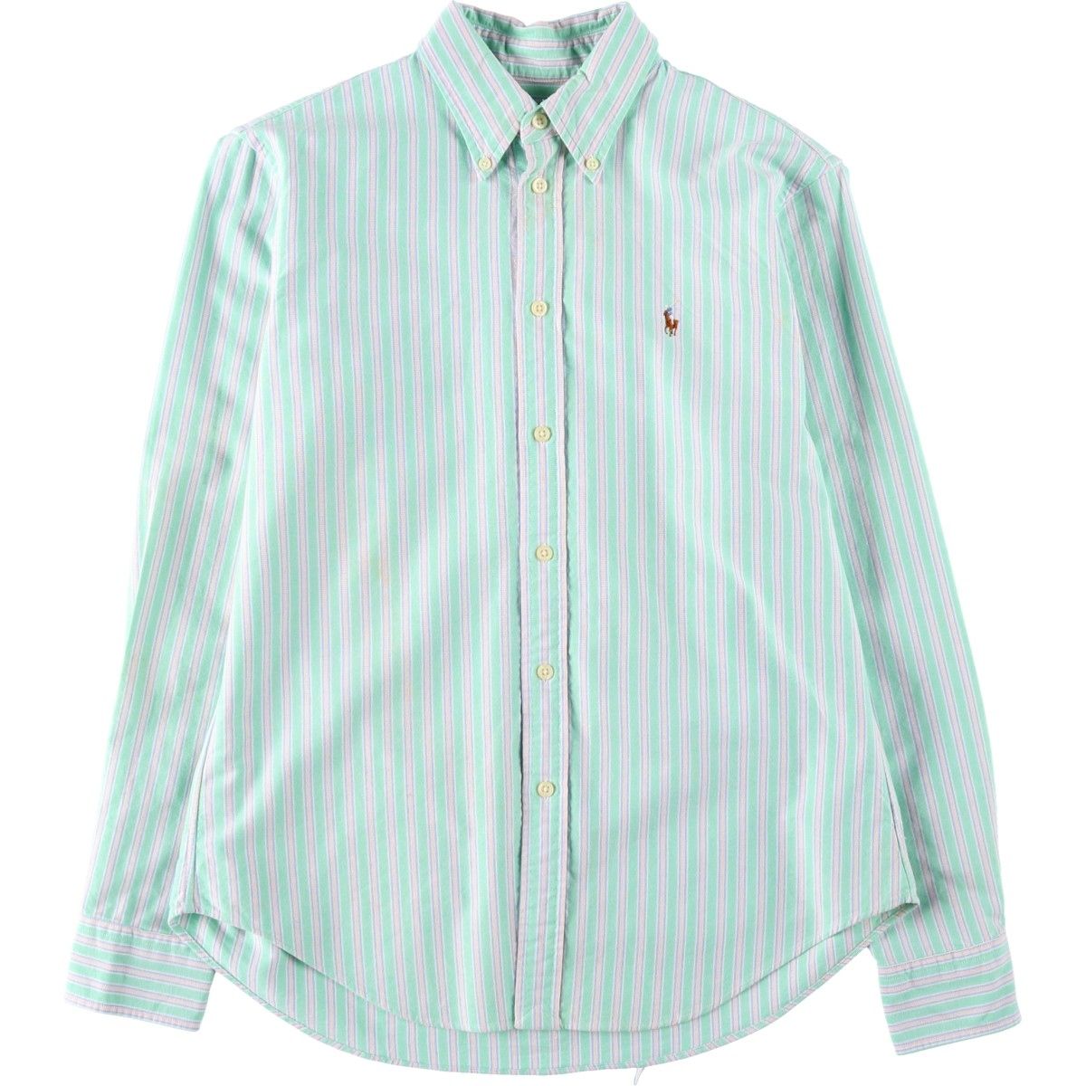 古着 ラルフローレン Ralph Lauren マルチストライプ 長袖 ボタンダウンストライプシャツ レディースM相当/eaa620532