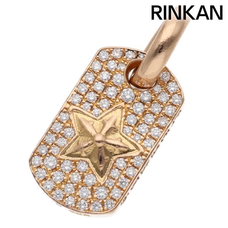 クロムハーツ 22K DT TNY STAR P/D/タイニードッグタグスター PAVEダイヤ/チャームネックレストップ メンズ
