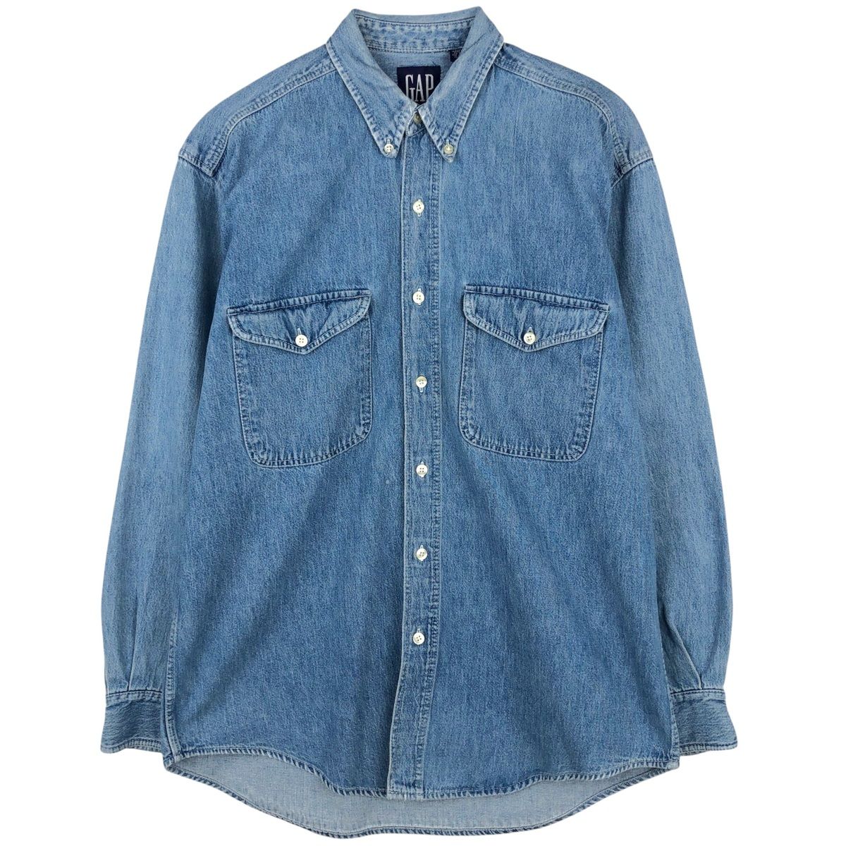 古着 90年代 ギャップ GAP オールドギャップ 長袖 ボタンダウンデニムシャツ メンズM相当 ヴィンテージ/eaa646644