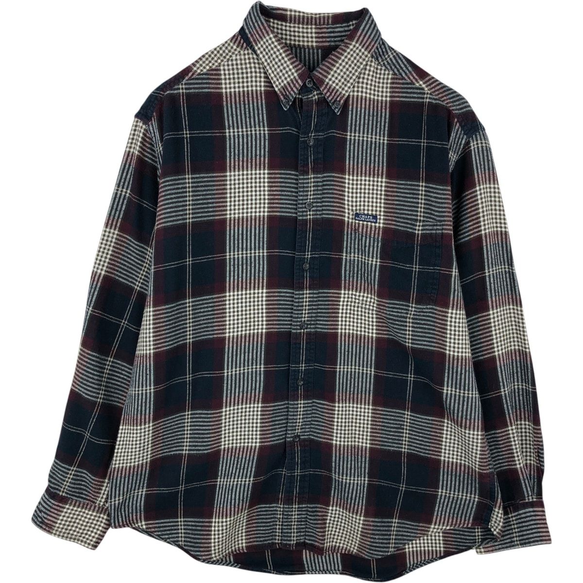 古着 ラルフローレン Ralph Lauren CHAPS チャップス 長袖 ボタンダウン ライトネルチェックシャツ メンズL相当/eaa647204