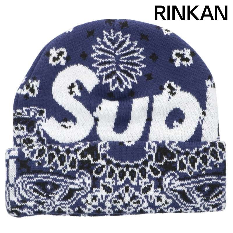 シュプリーム 24AW Bandana Big Logo Beanie バンダナビッグロゴビーニーニット帽子 メンズ