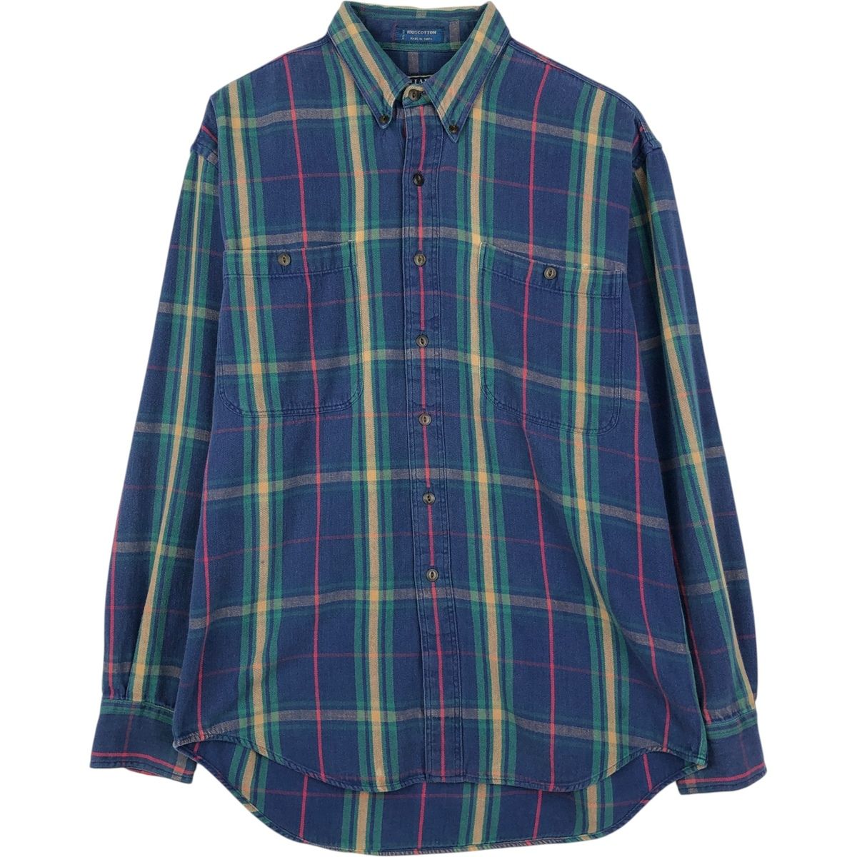 古着 80年代 ラルフローレン Ralph Lauren CHAPS チャップス 長袖 ボタンダウン ライトネルチェックシャツ メンズM相当/eaa646885 6,437円
