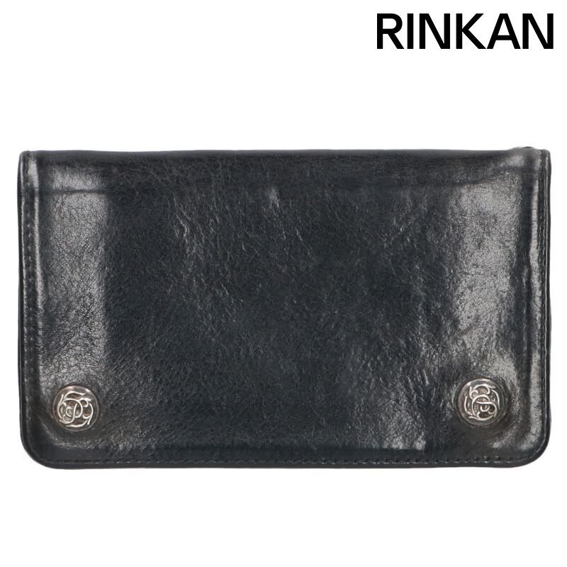 クロムハーツ 1ZIP フローラルボタンレザーウォレット財布 メンズ