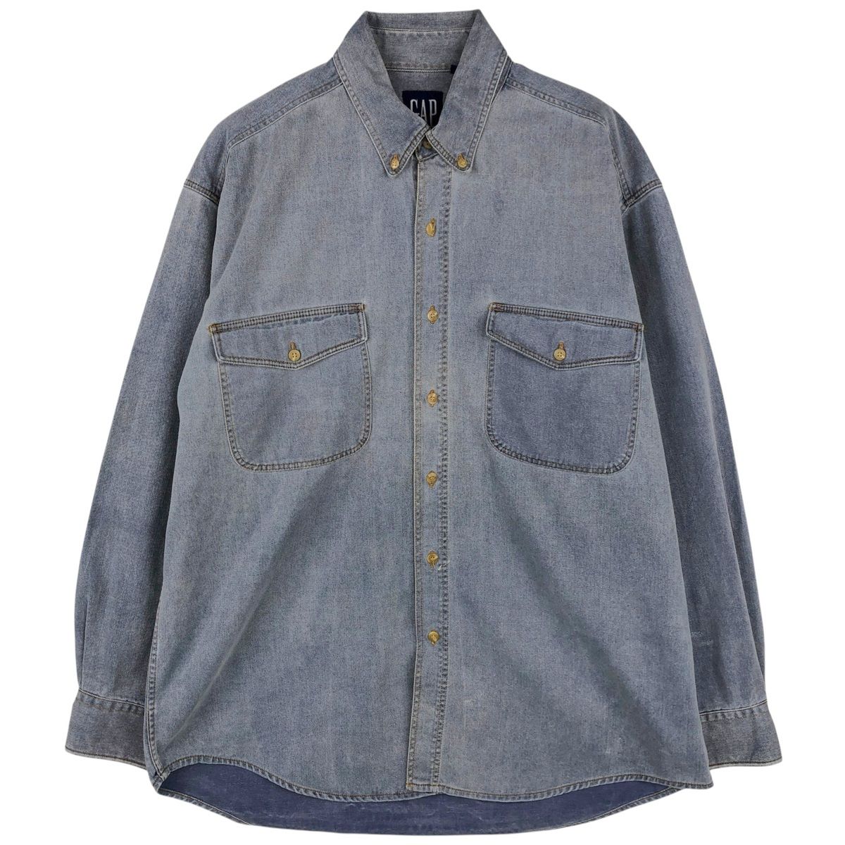 古着 90年代 ギャップ GAP オールドギャップ 長袖 ボタンダウンデニムシャツ メンズL相当 ヴィンテージ/eaa646643