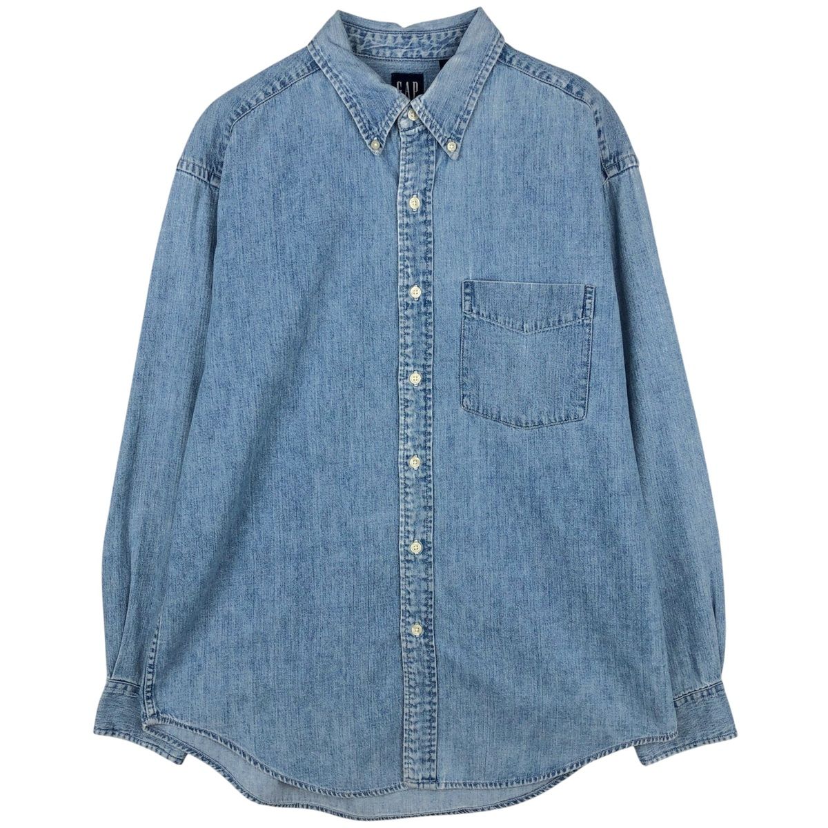 古着 90年代 ギャップ GAP オールドギャップ 長袖 ボタンダウンデニムシャツ メンズM相当 ヴィンテージ/eaa646649