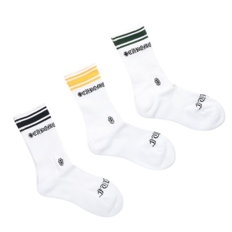 クロムハーツ SOCKS 3PK 英字ロゴ靴下 レディース M - メルカリ