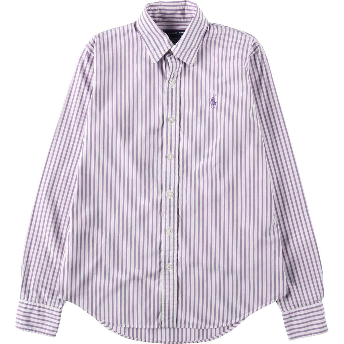 古着 ラルフローレン Ralph Lauren RALPH LAUREN SPORT SLIM FIT 長袖 コットンストライプシャツ レディースS相当/eaa637798