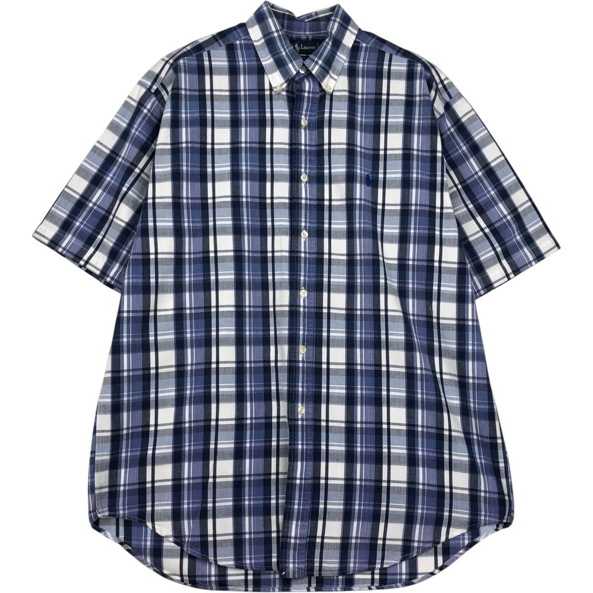 古着 ラルフローレン Ralph Lauren BLAIRE 半袖 ボタンダウン チェックシャツ メンズL相当/eaa623612