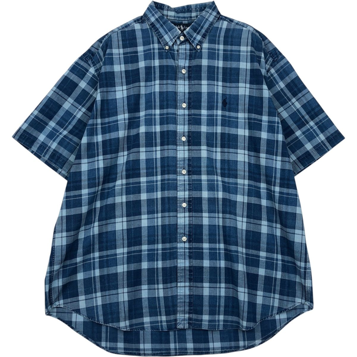 古着 ラルフローレン Ralph Lauren BLAKE 半袖 ボタンダウン チェックシャツ メンズXL相当/eaa623630