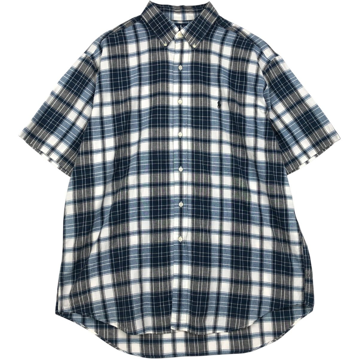 古着 ラルフローレン Ralph Lauren BLAKE 半袖 ボタンダウン チェックシャツ メンズXL相当/eaa623602