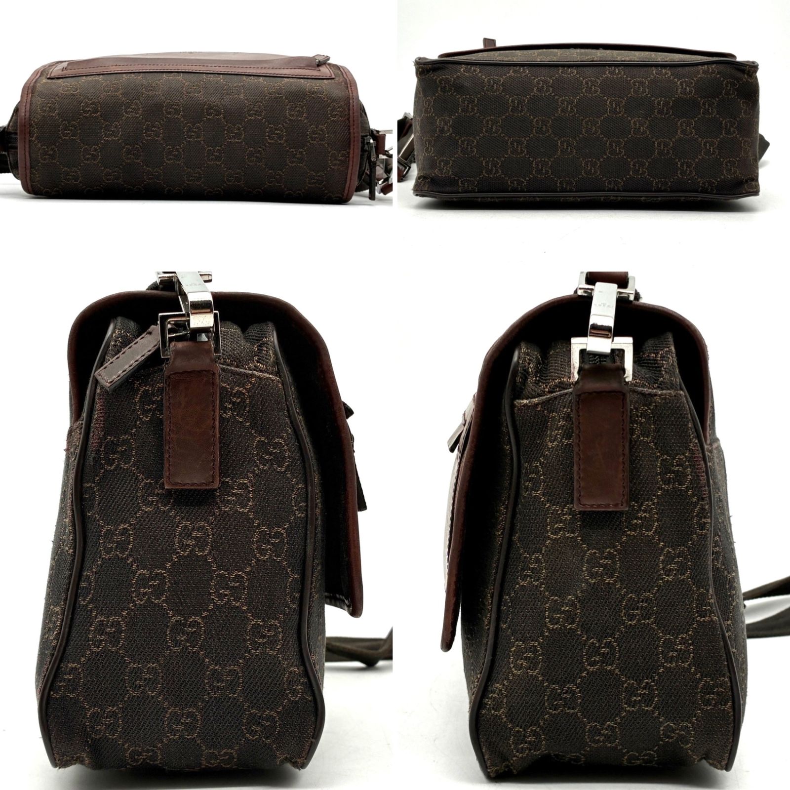 グッチ GUCCI ショルダーバッグ メッセンジャーバッグ フラップ GG