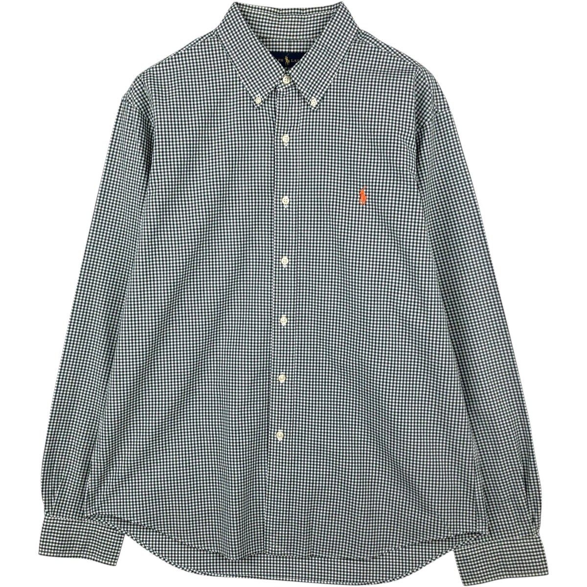 古着 ラルフローレン Ralph Lauren SLIM FIT スリムフィット ギンガムチェック 長袖 ボタンダウンチェックシャツ メンズXL相当/eaa622261
