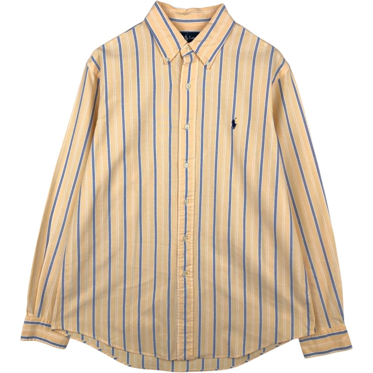 古着 ラルフローレン Ralph Lauren CUSTOM FIT 長袖 ボタンダウンストライプシャツ メンズL相当/eaa622251