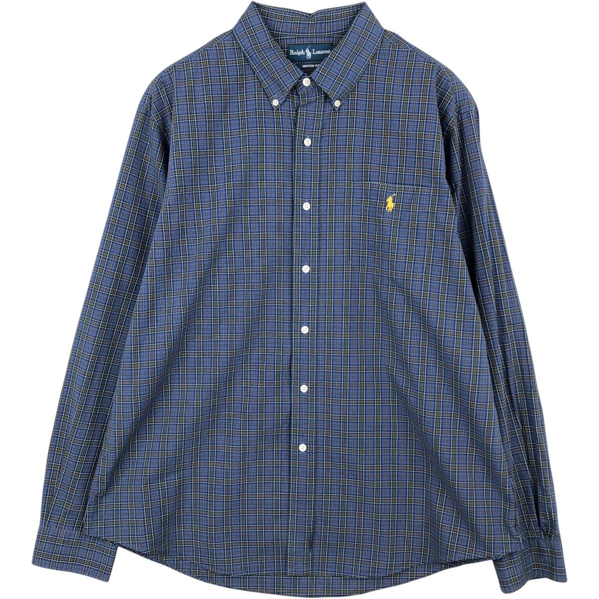 古着 ラルフローレン Ralph Lauren CUSTOM FIT 長袖 ボタンダウンチェックシャツ メンズXL相当/eaa622255