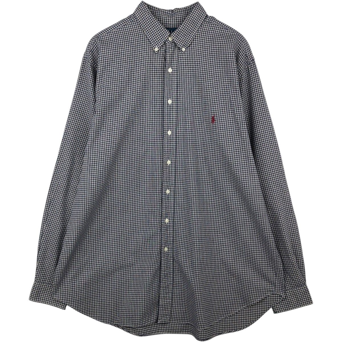 古着 ラルフローレン Ralph Lauren CLASSIC FIT 長袖 ボタンダウンチェックシャツ メンズXL相当/eaa622258