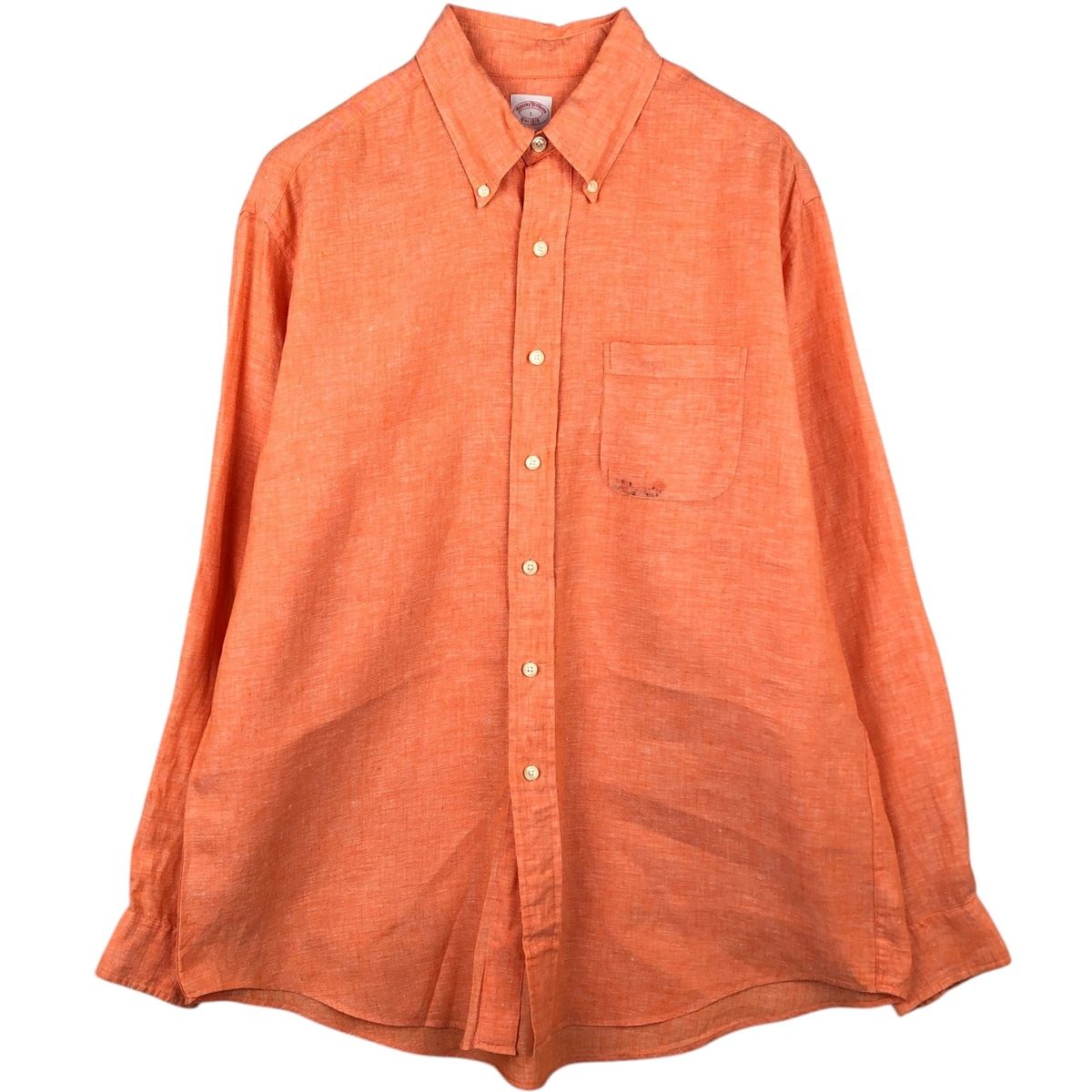 古着 ブルックスブラザーズ Brooks Brothers Est.1818 長袖 リネン ボタンダウンシャツ メンズL相当/eaa622294