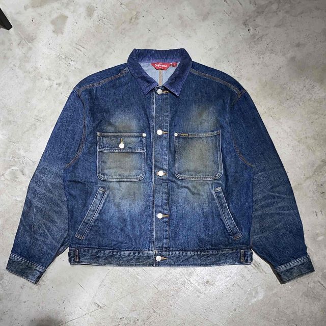 Supreme 25aw Distressed Selvedge Trucker Jacket Washed Indigo