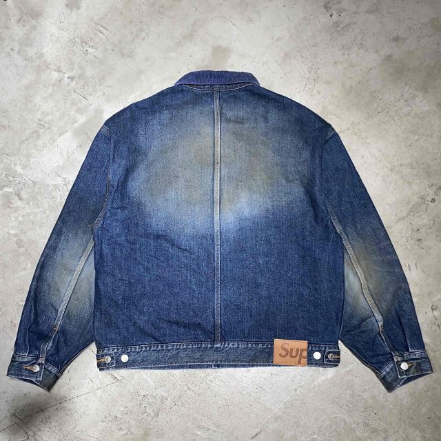 Supreme 25aw Distressed Selvedge Trucker Jacket Washed Indigo